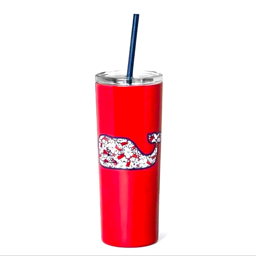VINEYARD VINES Target Red Hibiscus Whale Tumbler